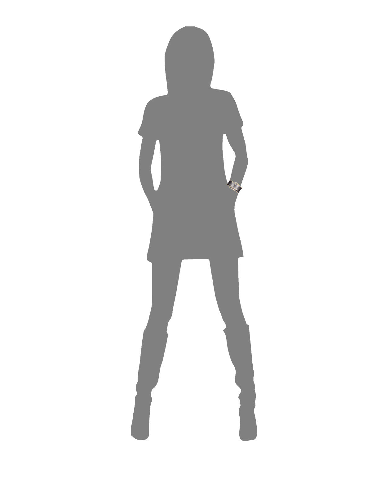 Cyclone B1 Cuff shown on full body silhouette graphic | Elizabeth Garvin Fine Jewelry