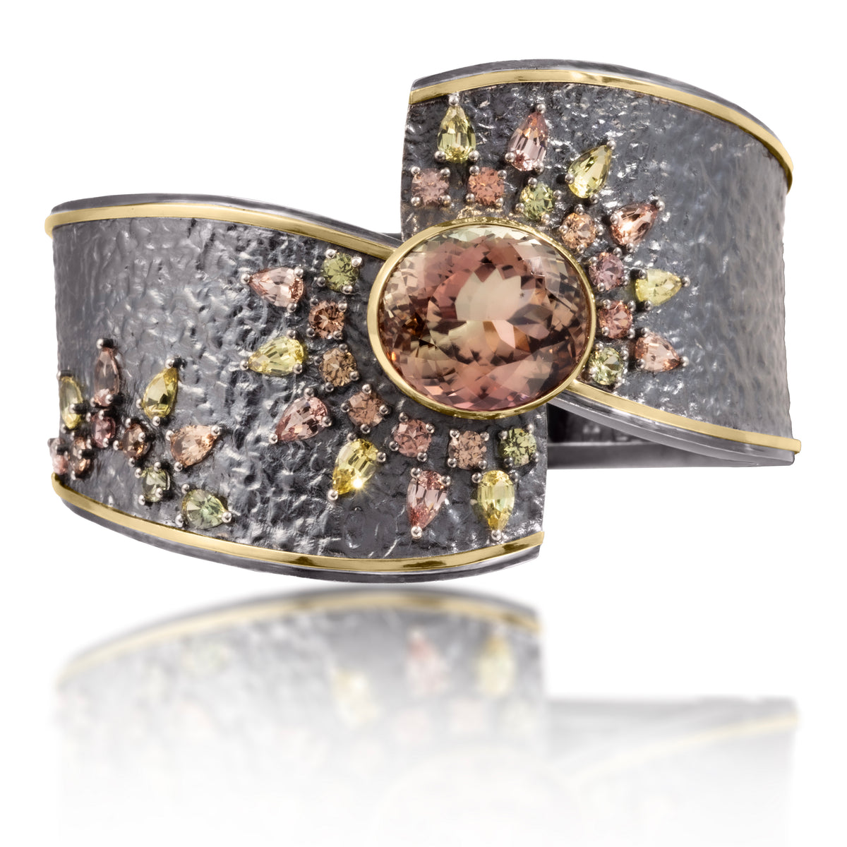 Custom Cuff with Tourmalines and Sapphires
